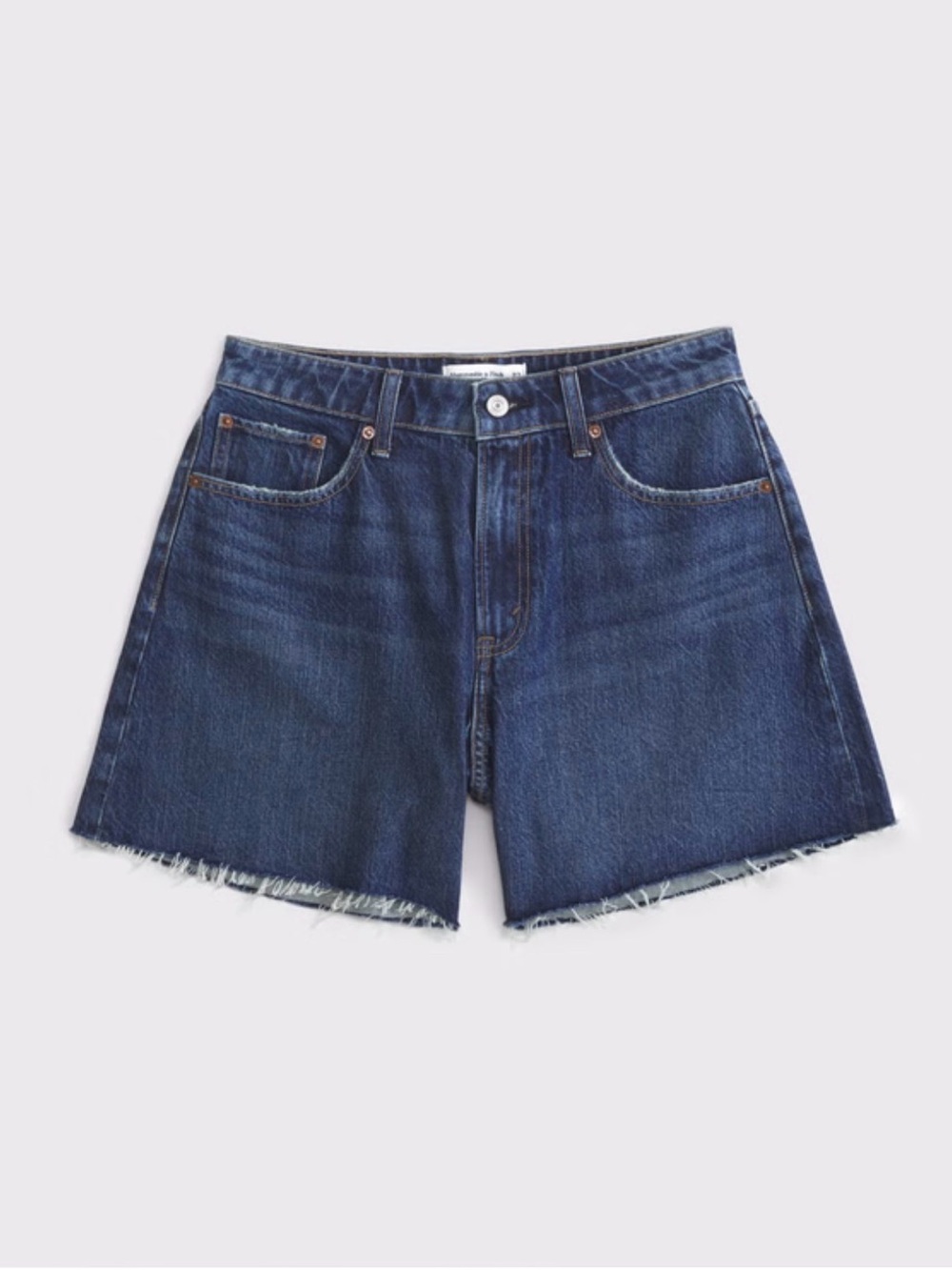 NWT Abercrombie & Fitch Curve Love High Rise Loose Shorts Dark Denim- Size 32
